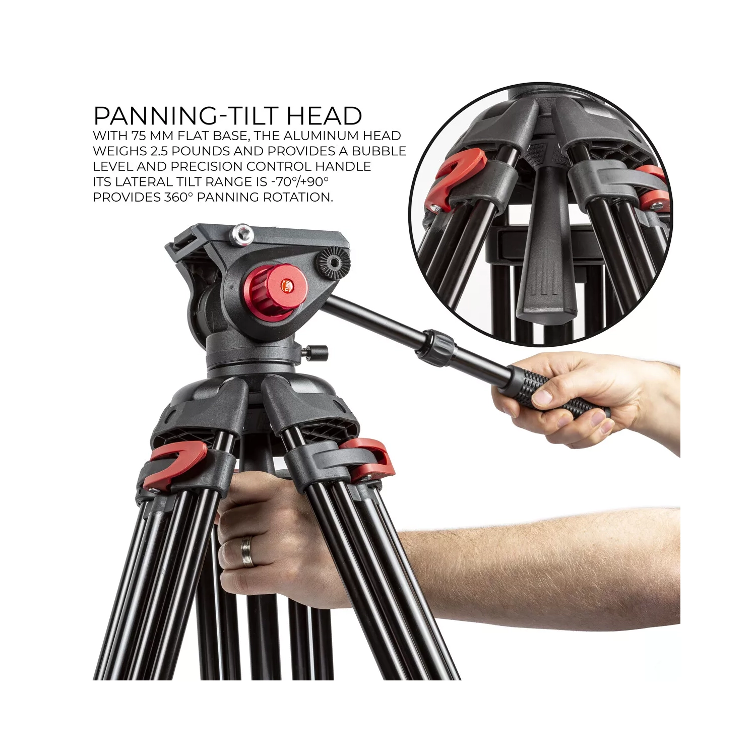 72" 180cm Portable Video Camera Tilt Tripod and Heavy Duty Dolly Bundle