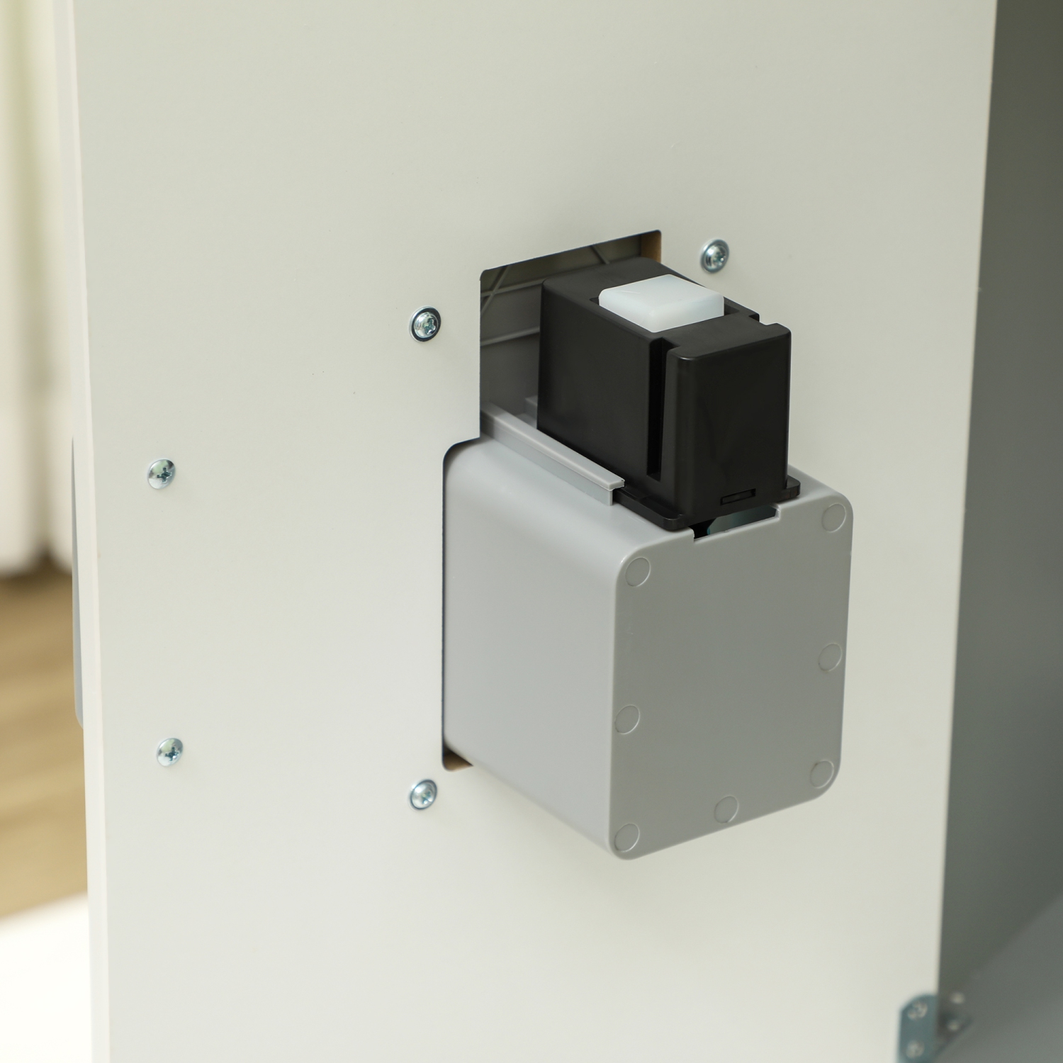 Qaba Corner Play Kitchen, Kids Kitchen Playset, Pretend Play Kitchen Set with Lights & Sounds, Stove Ice Maker Microwave Oven, Clock, Gift for Boys