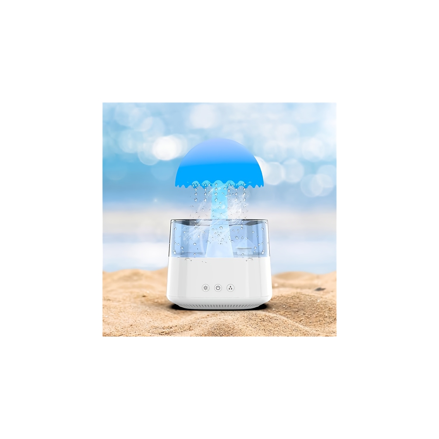 YOULIGHTS Rain cloud drip humidifier with remote control, 2 in 1 rain cloud diffuser, 450 ml rain cloud drip humidifier, 7 color mushroom