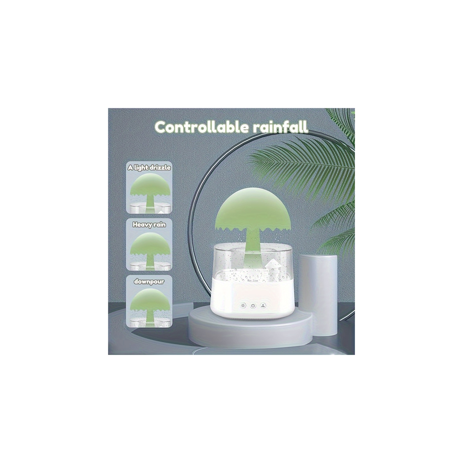 YOULIGHTS Rain cloud drip humidifier with remote control, 2 in 1 rain cloud diffuser, 450 ml rain cloud drip humidifier, 7 color mushroom