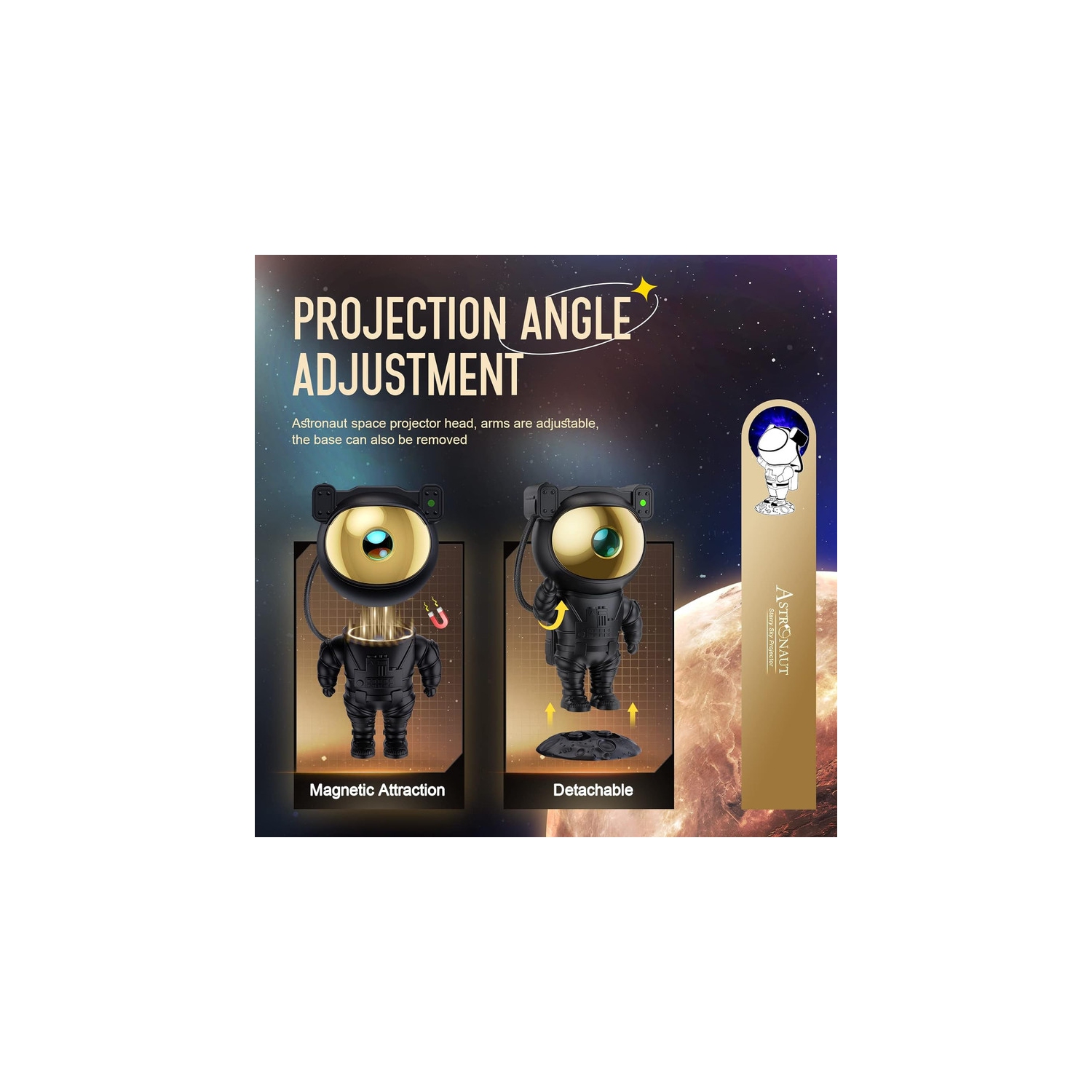 YOULIGHTS Night Light Projector - Cool Stuff Tiktok Trend Items, Galaxy Star Astronaut Space Ceiling Projector, Led Lights for Bedroom Accessories