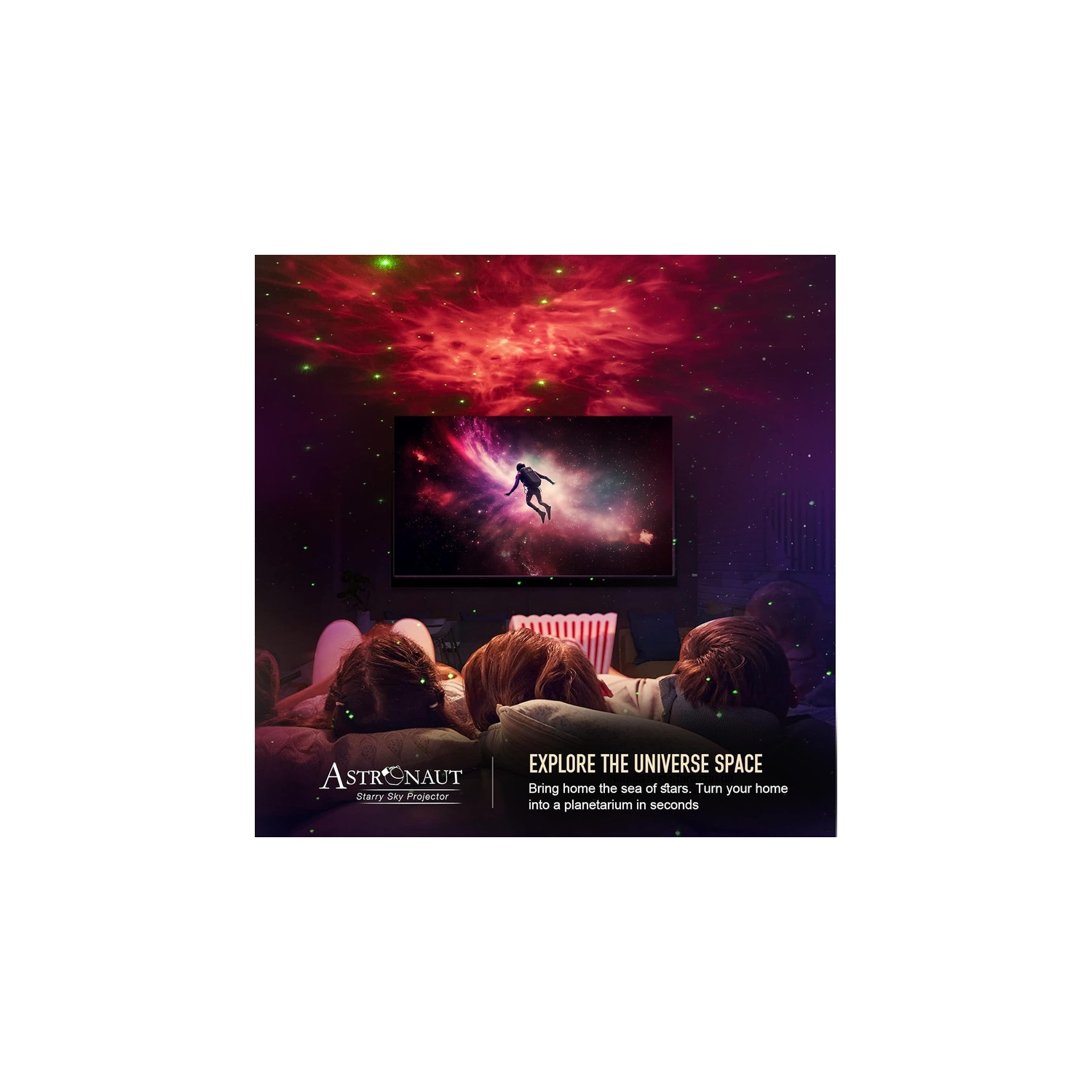 YOULIGHTS Night Light Projector - Cool Stuff Tiktok Trend Items, Galaxy Star Astronaut Space Ceiling Projector, Led Lights for Bedroom Accessories