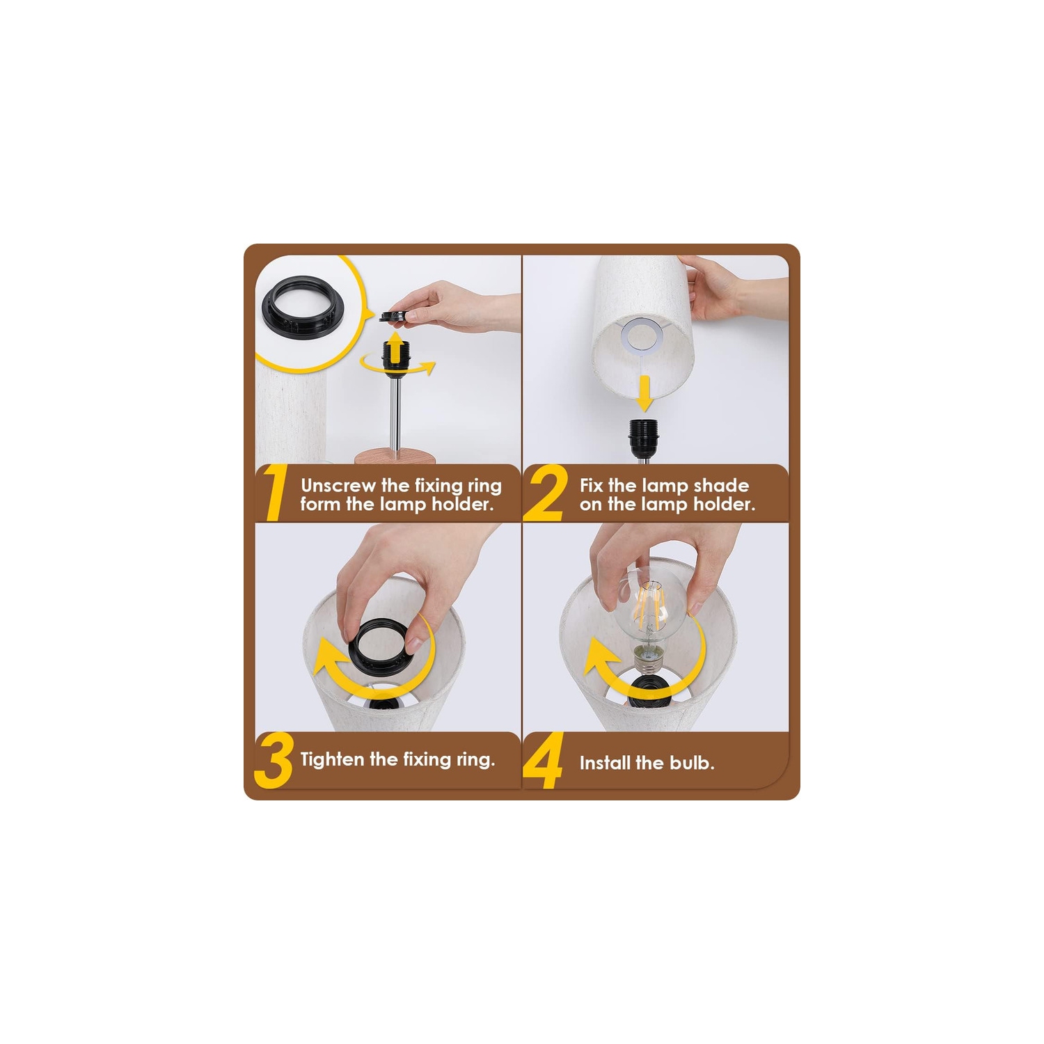 YOULIGHTS Bedside Table Lamp with USB Port - Touch Control for Bedroom Wood 3 Way Dimmable Nightstand Lamp with Round Flaxen Fabric Shade for Living