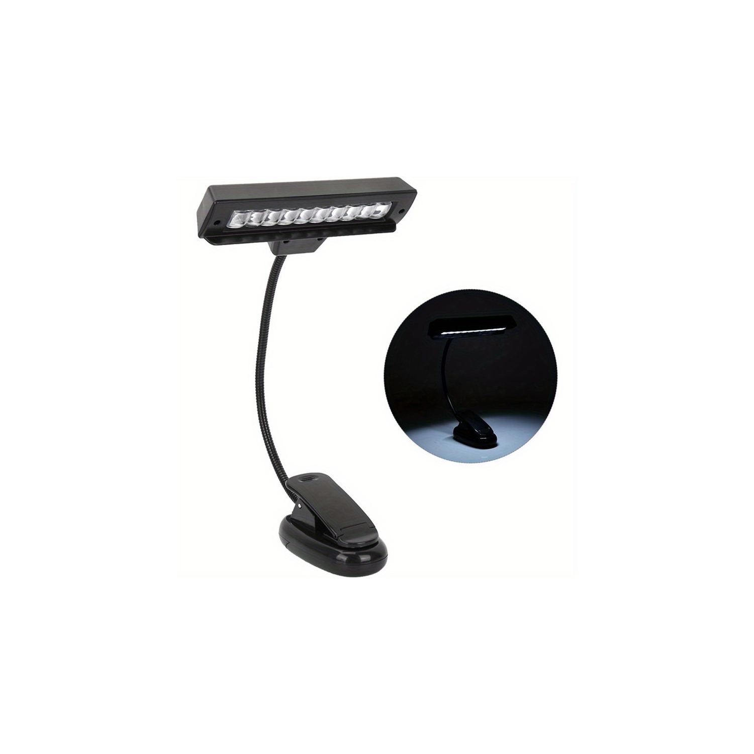 YOULIGHTS Portable Music Stand Light, Flexible Neck Clip Reading Light with USB Interface, Music Stand Light, Night Reading, Workbench