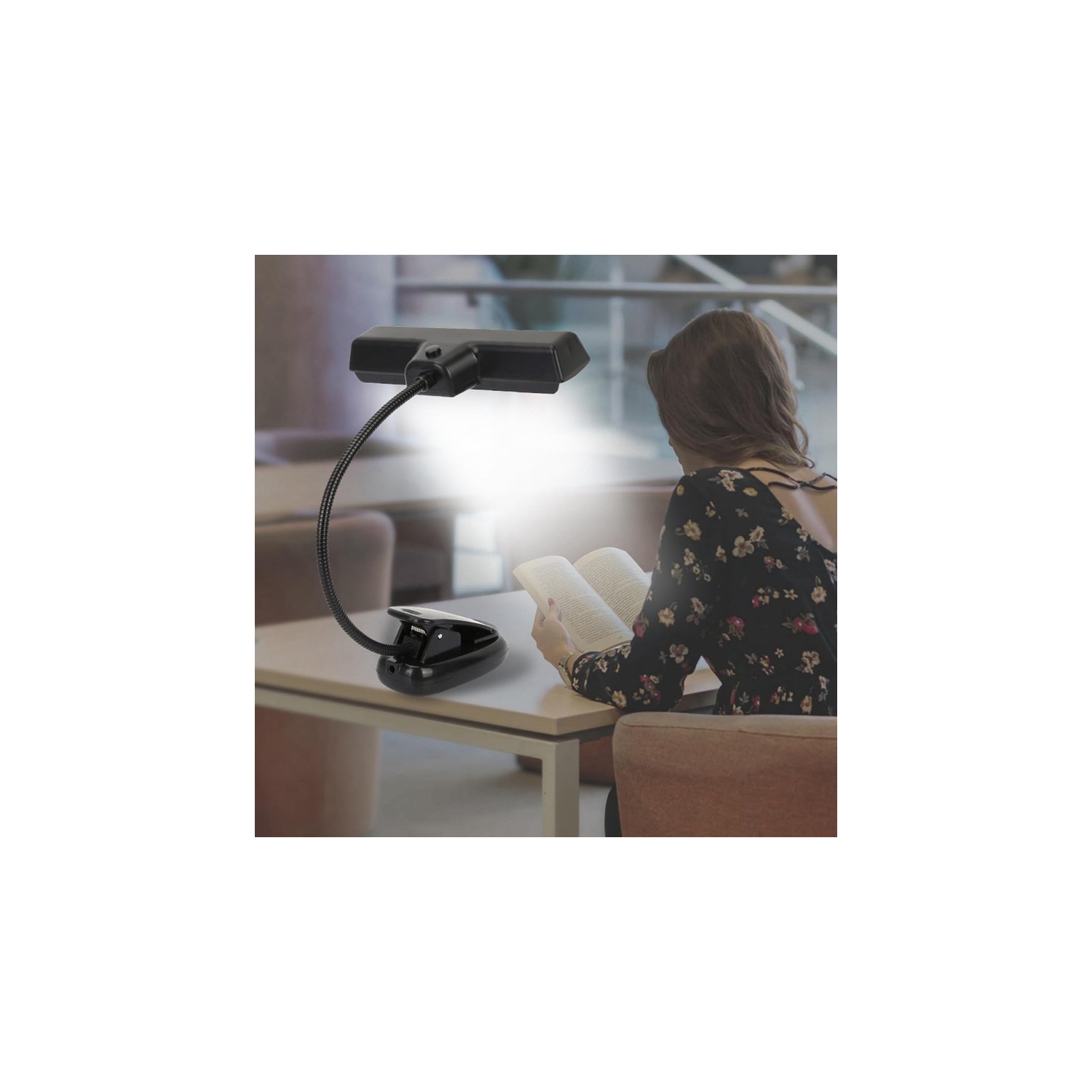 YOULIGHTS Portable Music Stand Light, Flexible Neck Clip Reading Light with USB Interface, Music Stand Light, Night Reading, Workbench