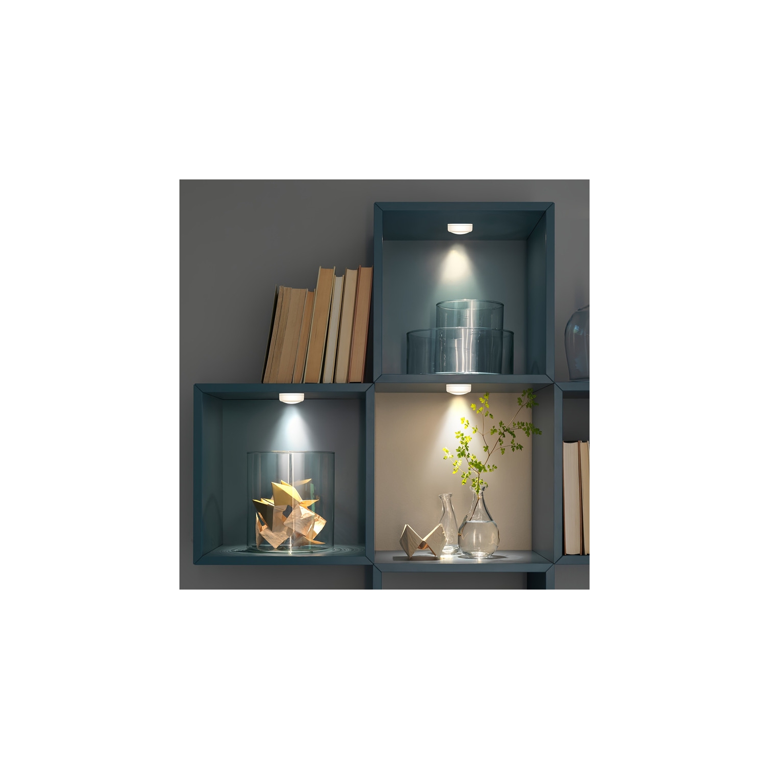 12 Pack Puck Lights, 16 Color Changeable LED Lights, Cabinet Lights, Battery Powered Lights with Dimmer and Timer