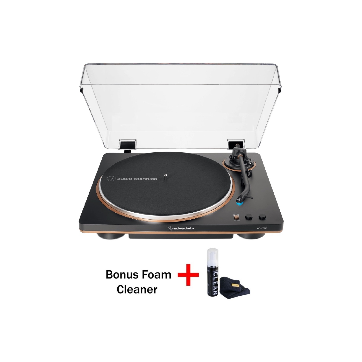 Audio-Technica AT-LP70X Fully Automatic Belt-Drive Turntable - Bonus Gadget Cleaner Included!