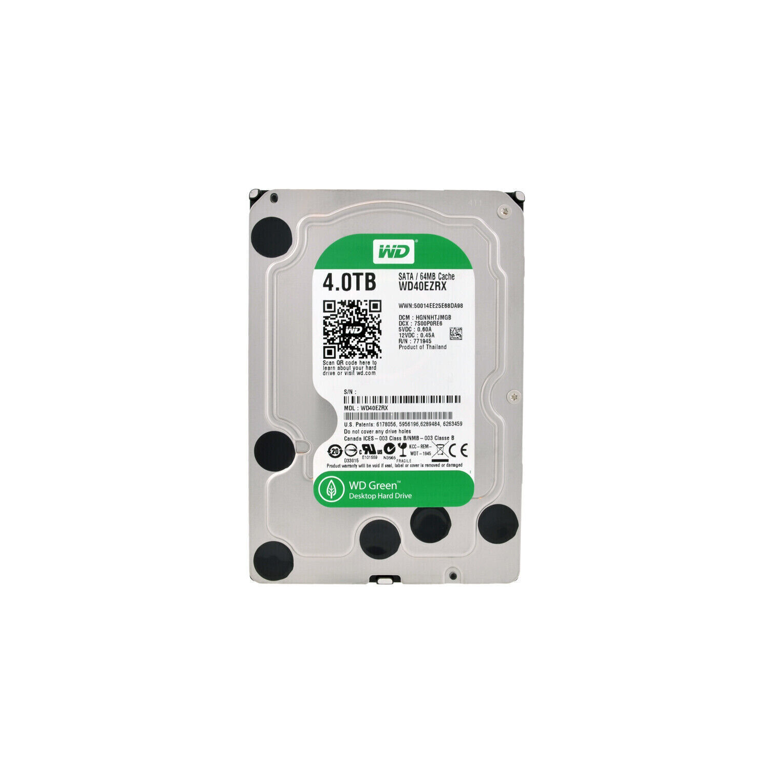 Refurbished (Good) Western Digital Caviar Green 4TB 3.5" SATA HDD WD40EZRX