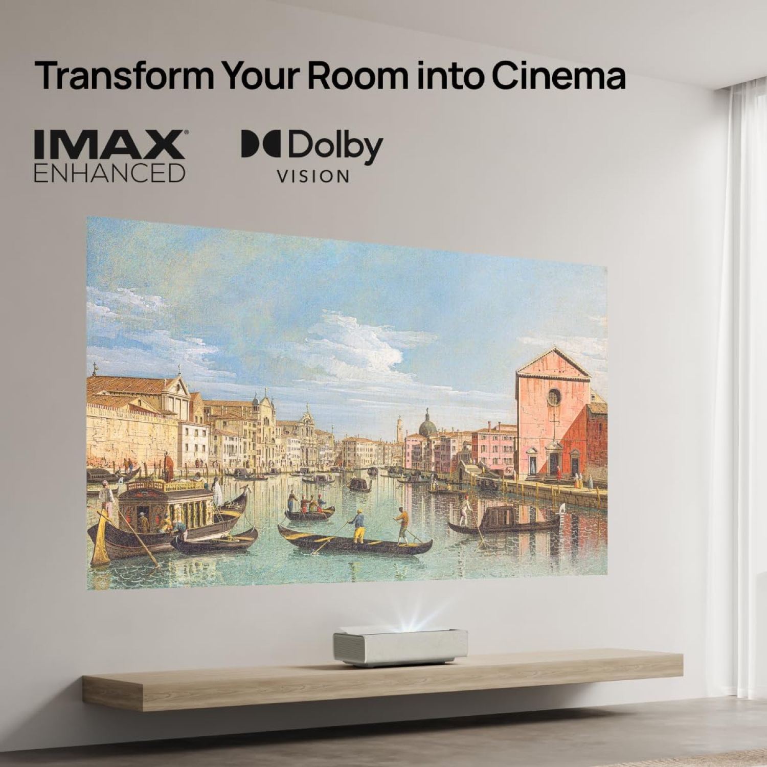 Projecteur laser XGIMI AURA 2 4K à focale ultra courte pour cinéma maison, films, vidéos, jeux vidéo, écran jusqu'à 150&nbsp;po, télévision par