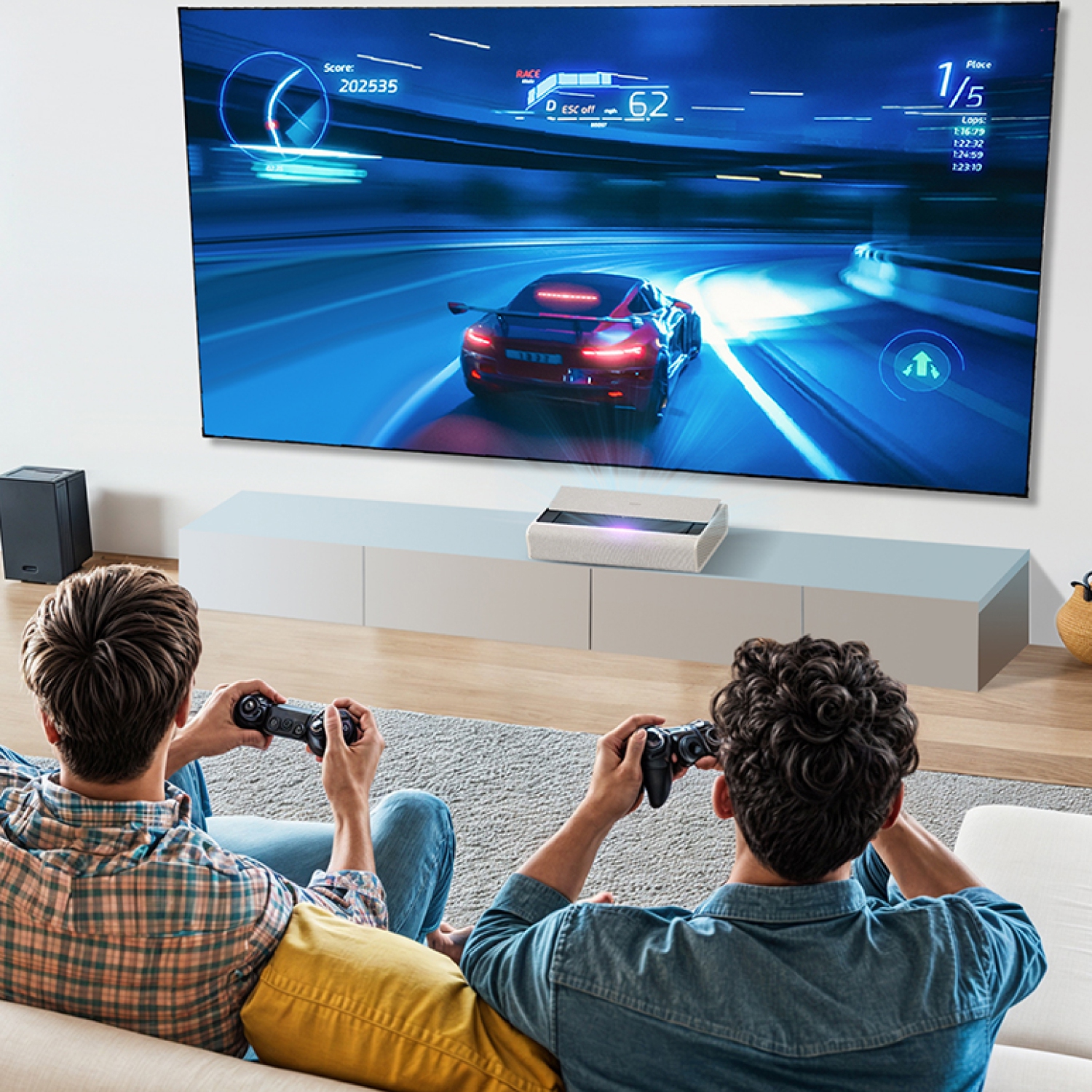 Projecteur laser XGIMI AURA 2 4K à focale ultra courte pour cinéma maison, films, vidéos, jeux vidéo, écran jusqu'à 150&nbsp;po, télévision par