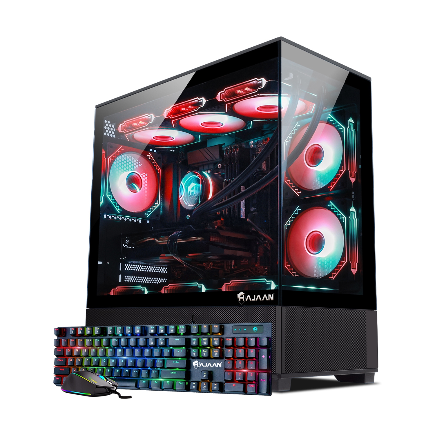 HAJAAN Gaming PC Desktop, AMD Ryzen 7 7700X Processor up to 5.4GHz, GeForce RTX 4060 8GB GDDR6, 64GB DDR5 6000MHz, 2TB NVMe SSD, WiFi Ready & Windows 11 Pro, 1 Year Warranty