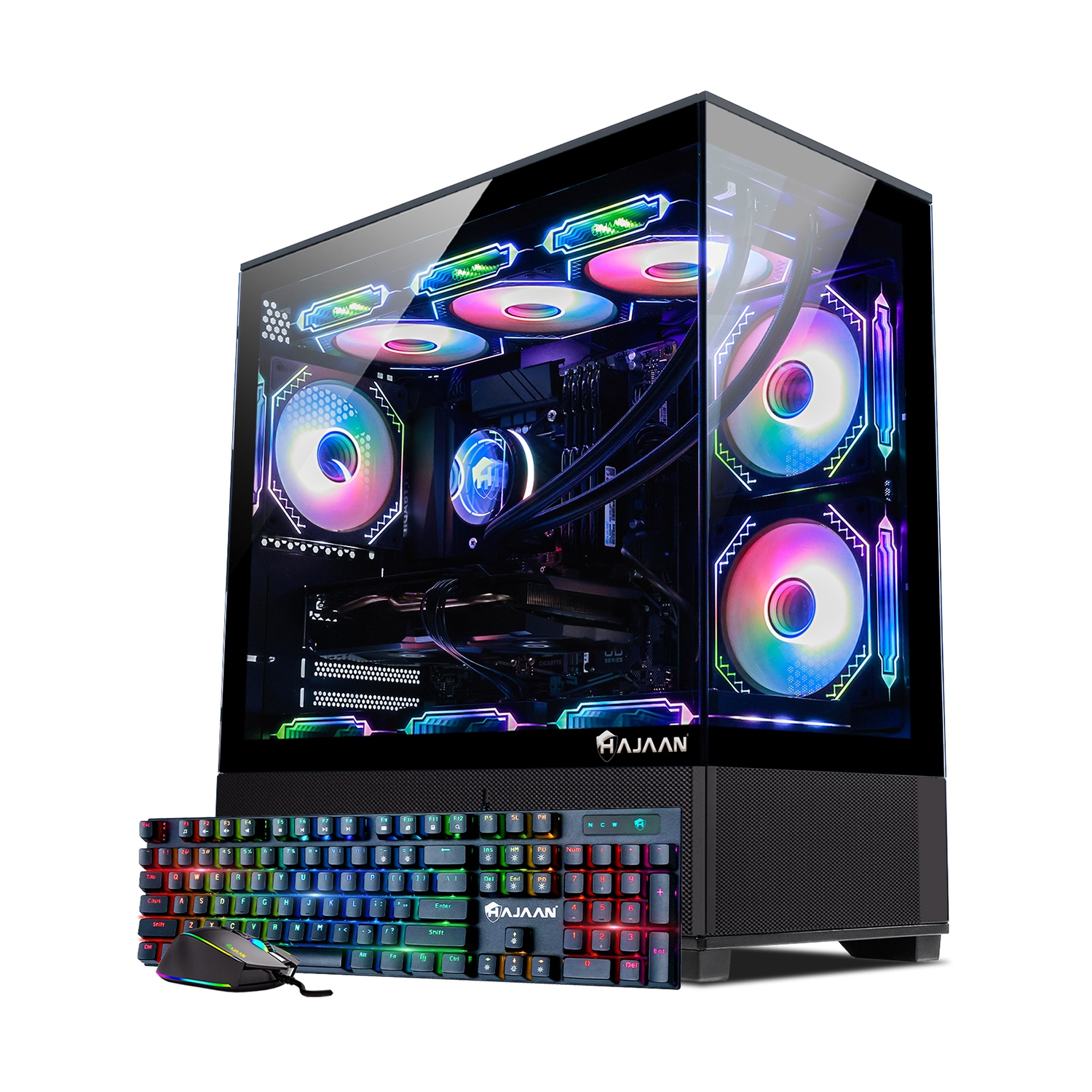 HAJAAN Gaming PC Desktop, AMD Ryzen 7 7700X Processor up to 5.4GHz, GeForce RTX 4070 12GB GDDR6, 64GB DDR5 6000MHz, 2TB NVMe SSD, WiFi Ready & Windows 11 Pro, 1 Year Warranty