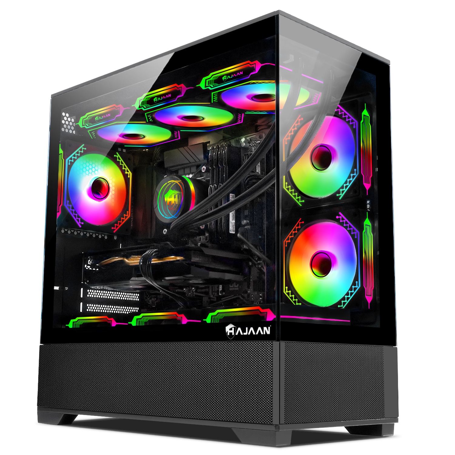 HAJAAN Gaming PC Desktop, AMD Ryzen 7 7700X up to 5.4GHz, GeForce RTX 4070 Super 12GB GDDR6, 32GB DDR5 6000MHz, 2TB NVMe SSD, WiFi Ready & Windows 11 Pro, 1 Year Warranty