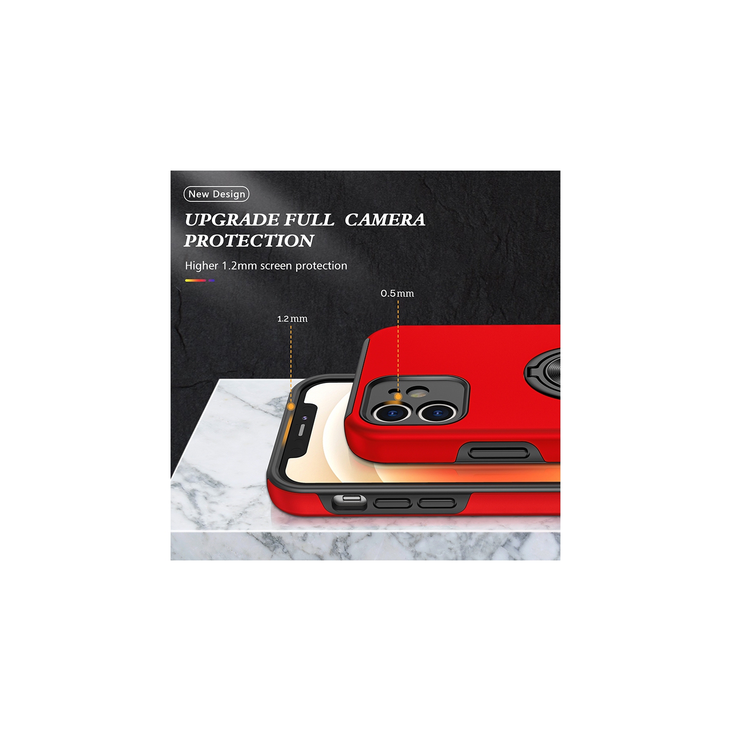 XCRS – Étui ajusté à anneau, étui rotatif Slim Armor pour iPhone 11 d'Apple