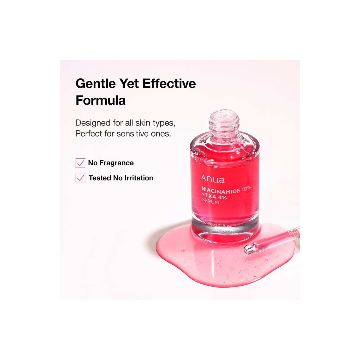 Anua Niacinamide + 4% Tranexamic Acid Serum, Korean Glass Skin, Fragrance-Free