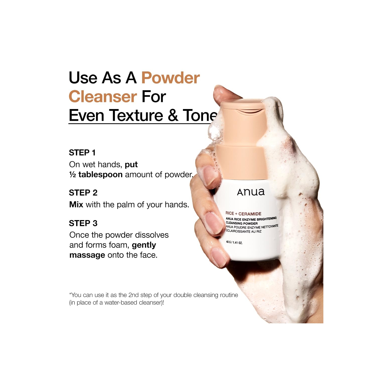 ANUA RICE NETTOYANT LIMINATEUR ENZYMATIQUE, soins de la peau coréens, sans parfum,