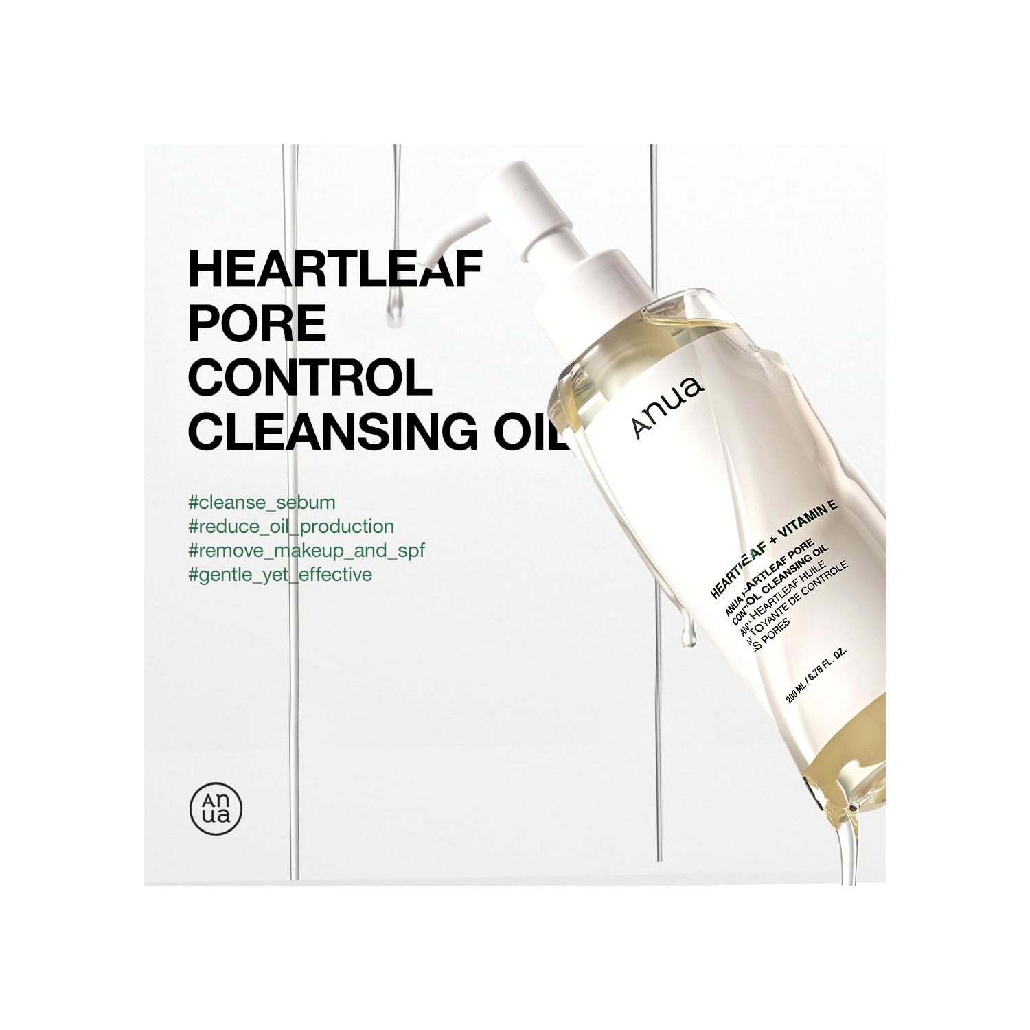 Anua Heartleaf Pore Control Cleansing Oil, Original, 6.76 fl oz