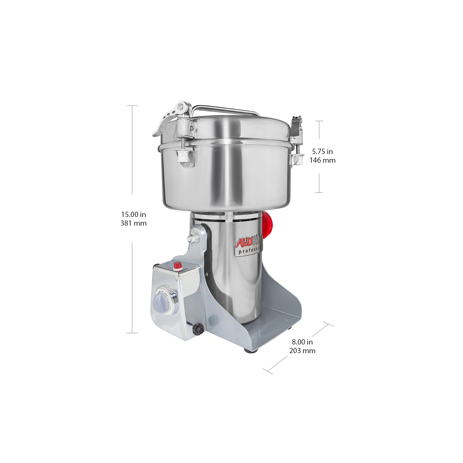 Broyeur d'aliments électrique à rotation A-S1500 - Broyeur haute vitesse en acier inoxydable | 1500 gr | 110 V