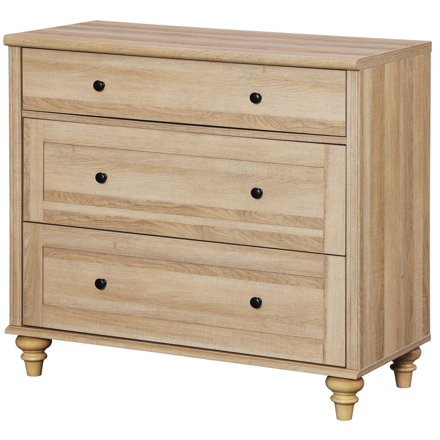 Commode moderne WAMPAT avec 6 tiroirs, commodes pour enfants avec grand coffre de tiroir, range-tout en bois de chêne pour la chambre à coucher,