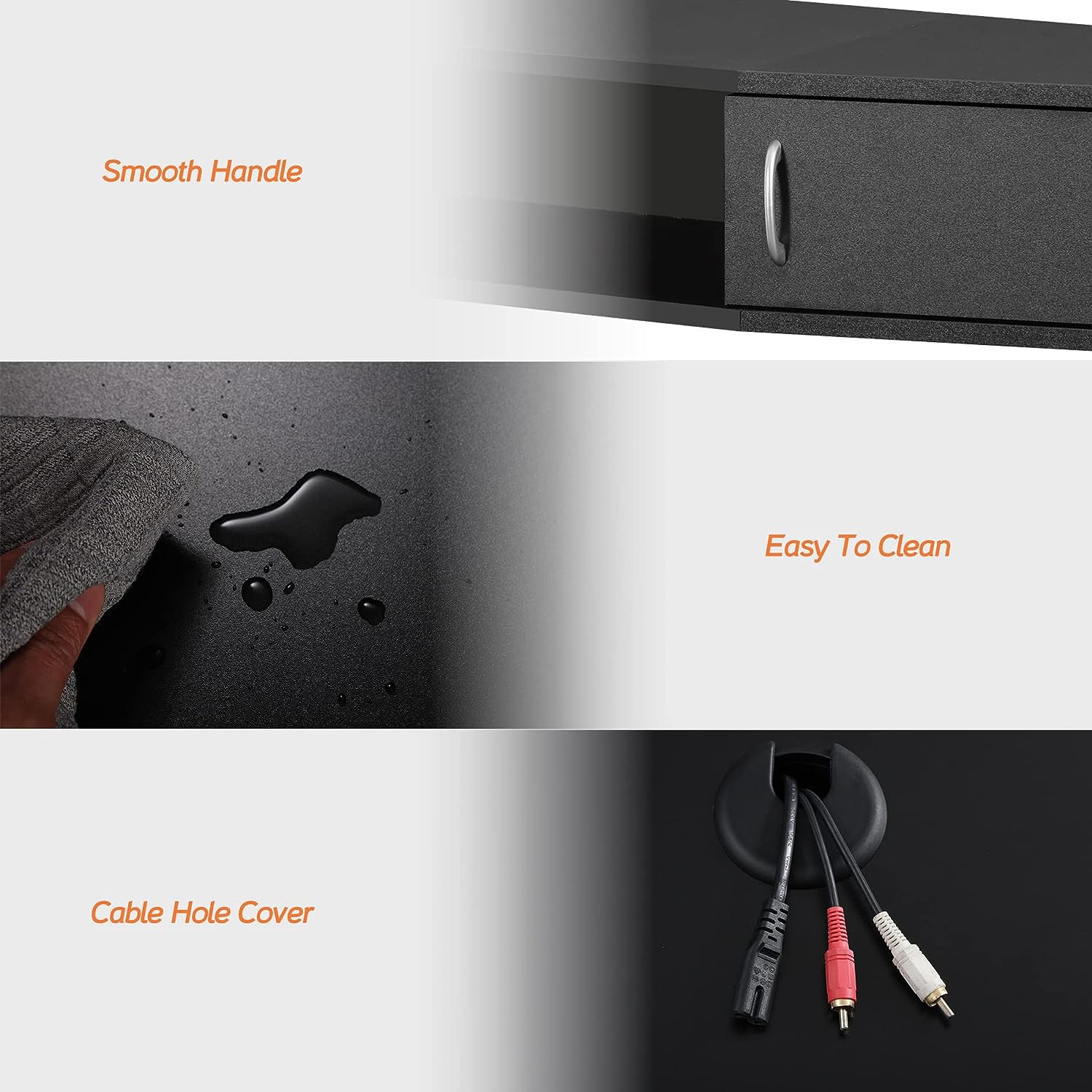 WAMPAT Floating TV Stand Wall Mounted Shelf with Yellow Lights,Wood Media Console Entertainment Center Under TV,Cabinet Hutch Desk Storage for Home