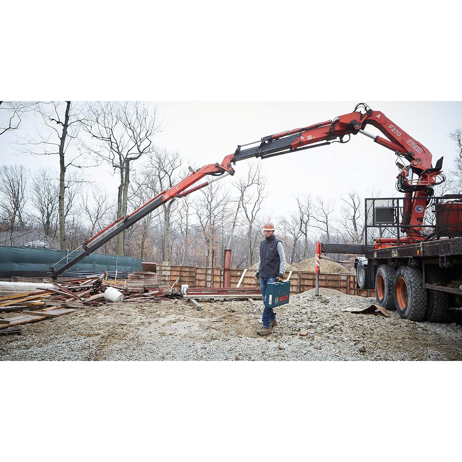 Bosch GHV12V-20XLN12 12V Max Heated Vest Kit with Portable Power Adapter - Size XLarge