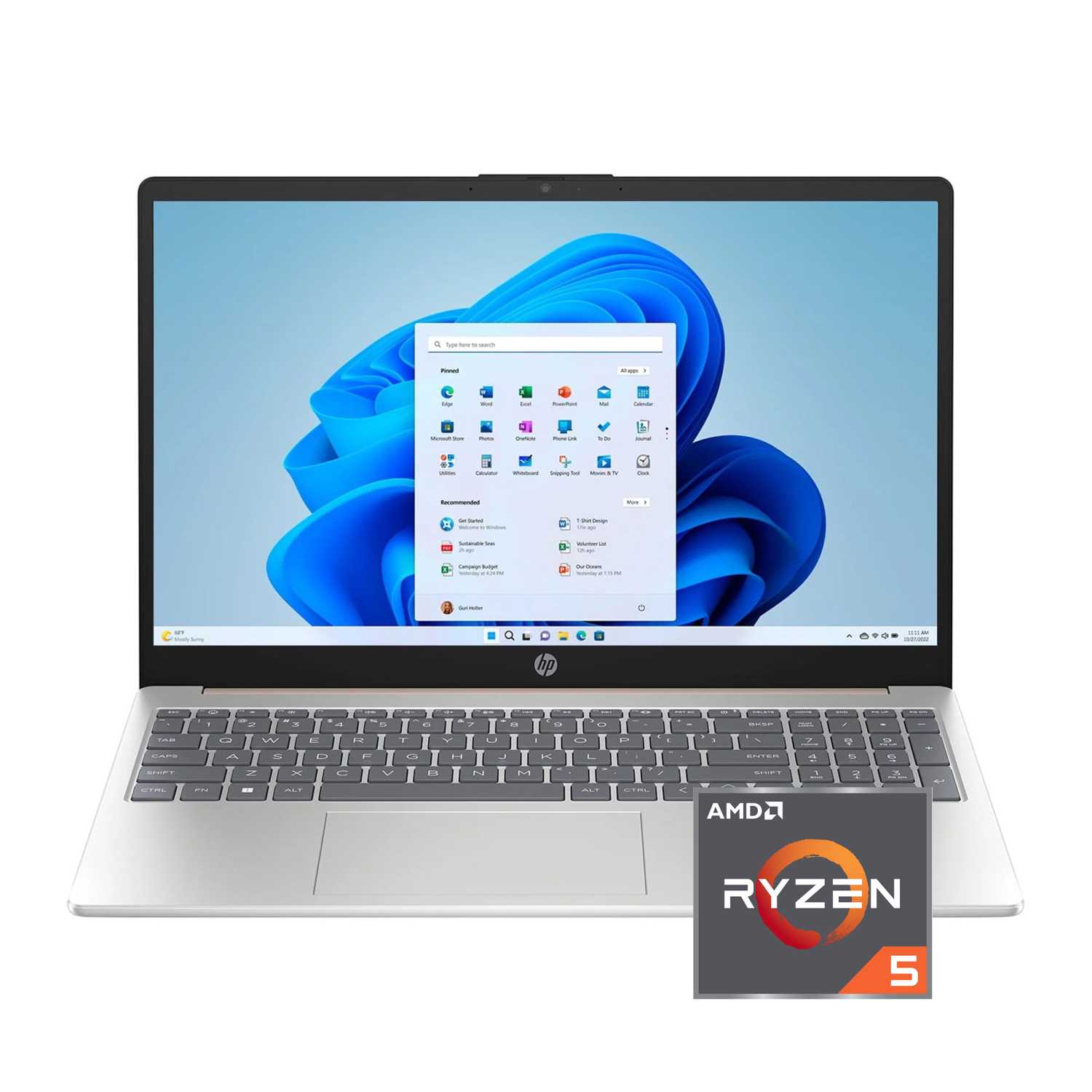 HP 15.6" Full HD Laptop - Rose Gold(AMD Ryzen 5 7520U/512GB SSD/8GB LPDDR5/Windows 11 Home)-128GB Docking Station Set