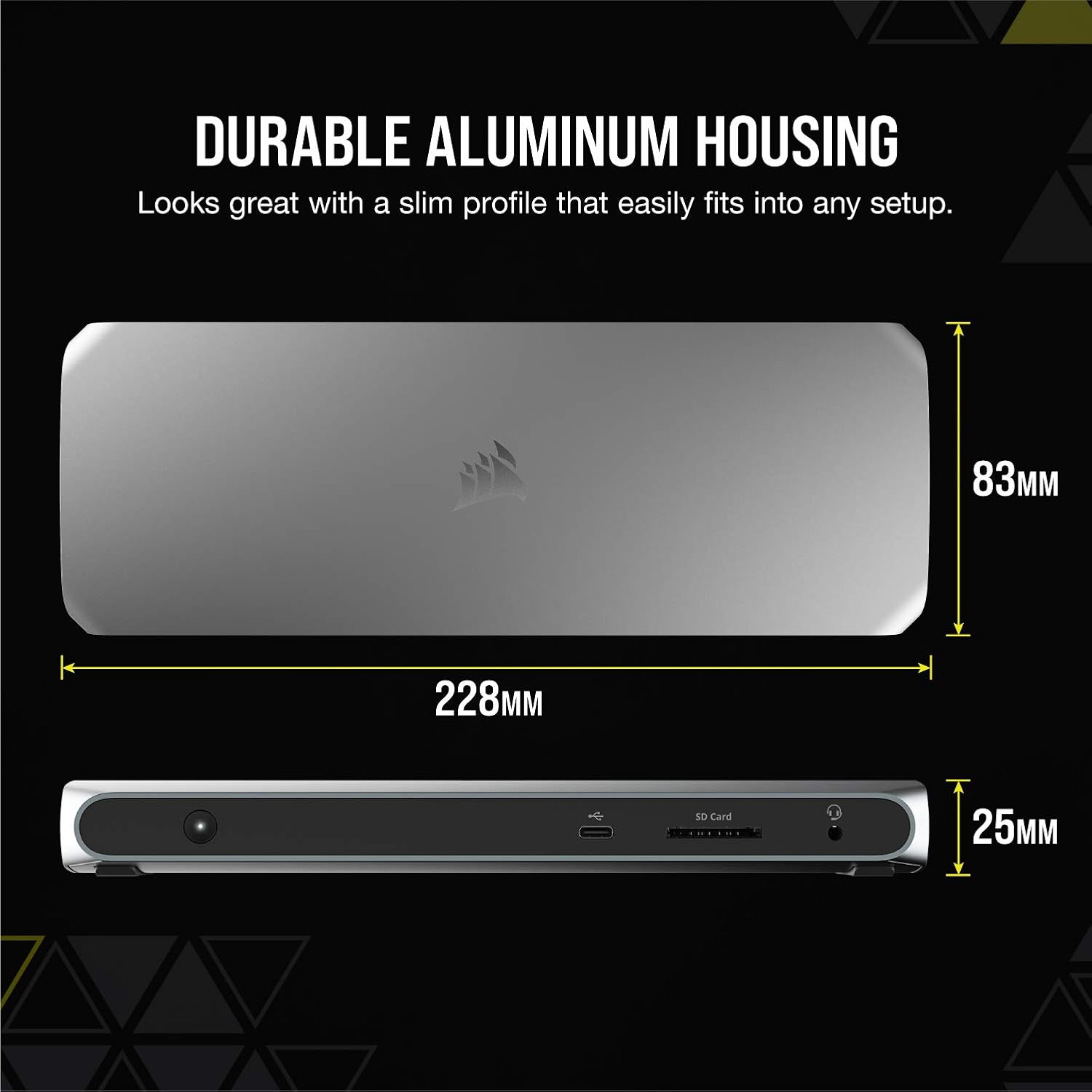 Corsair TBT100 Thunderbolt 3 Dock – 85W Charging, Dual 4k 60Hz Support, 2X HDMI, 40Gb/s,USB-C Gen 2 x2, USB-A 3.1 (7.5W) x2, Gigabit Ethernet