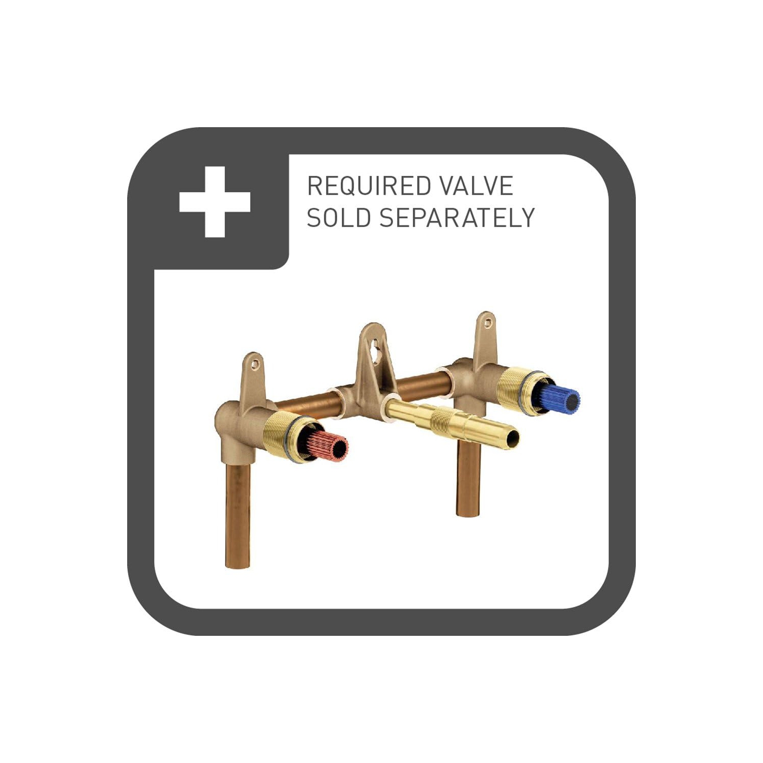 Robinet de salle de bain mural Moen TS6731, 90 degrés, à deux manettes, sans valve, chrome