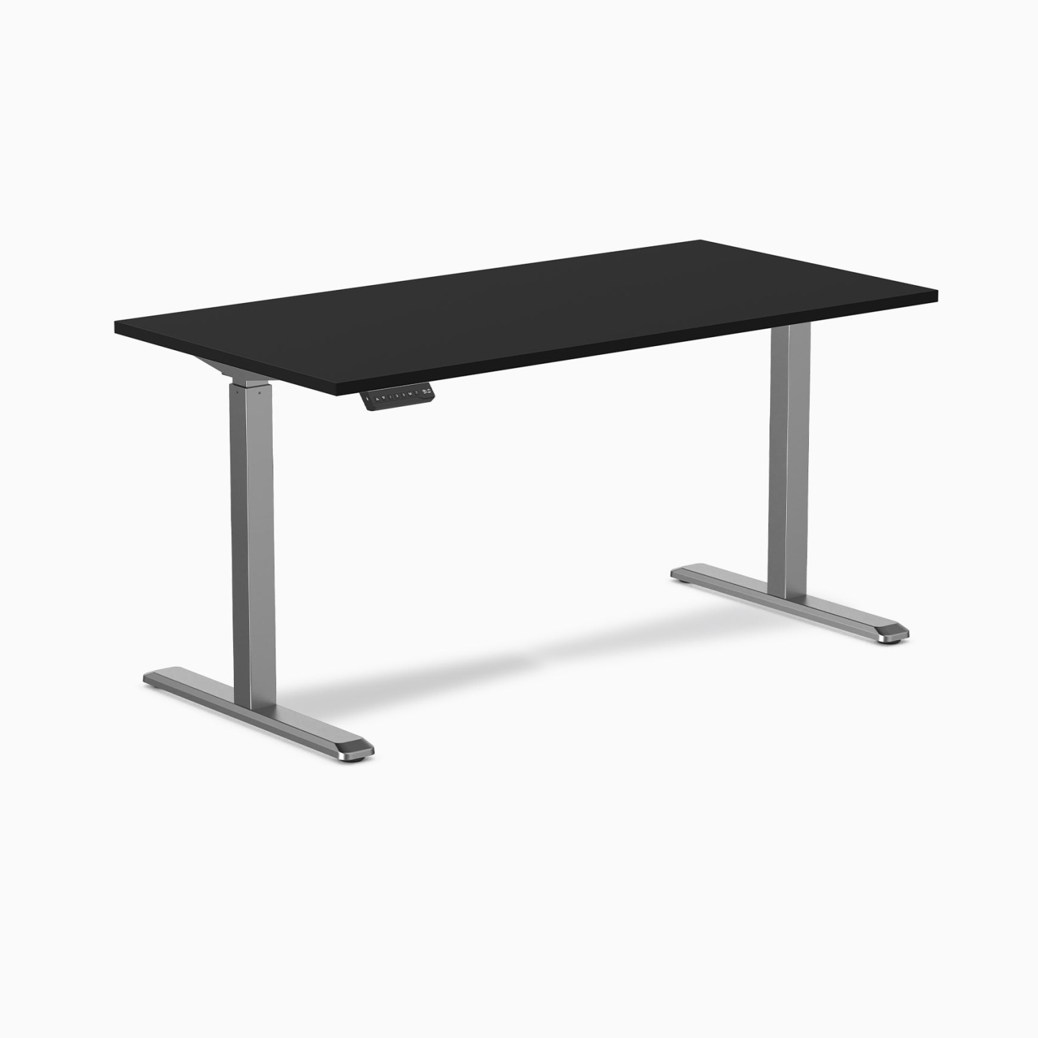 Desky Single Sit-Stand Desk - 59.1" Black Top Single Motor Up To 48.4 Inch Lift 176 Lb Capacity, Space Grey Frame