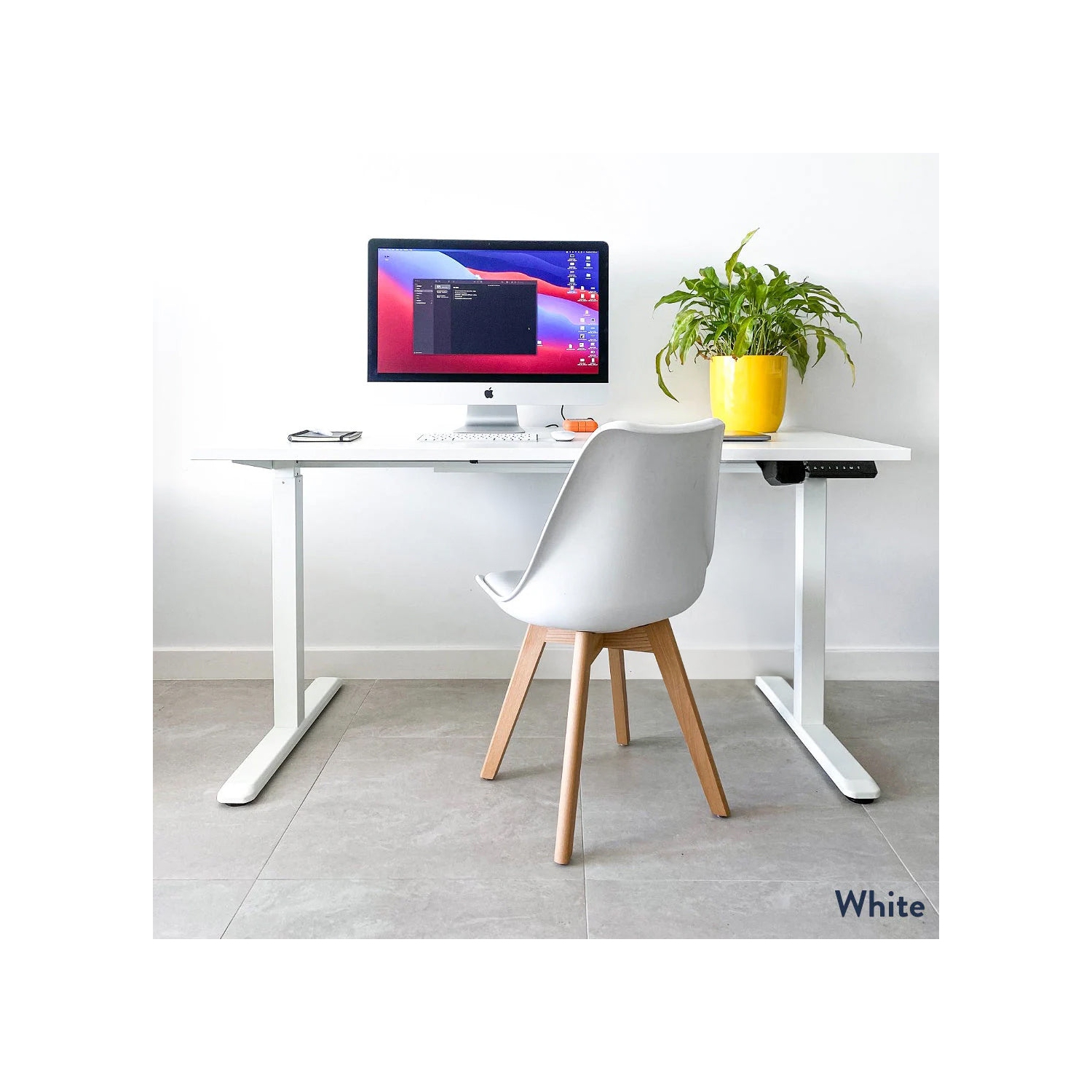 Desky Single Sit-Stand Desk - 59.1" Black Top Single Motor Up To 48.4 Inch Lift 176 Lb Capacity, Space Grey Frame