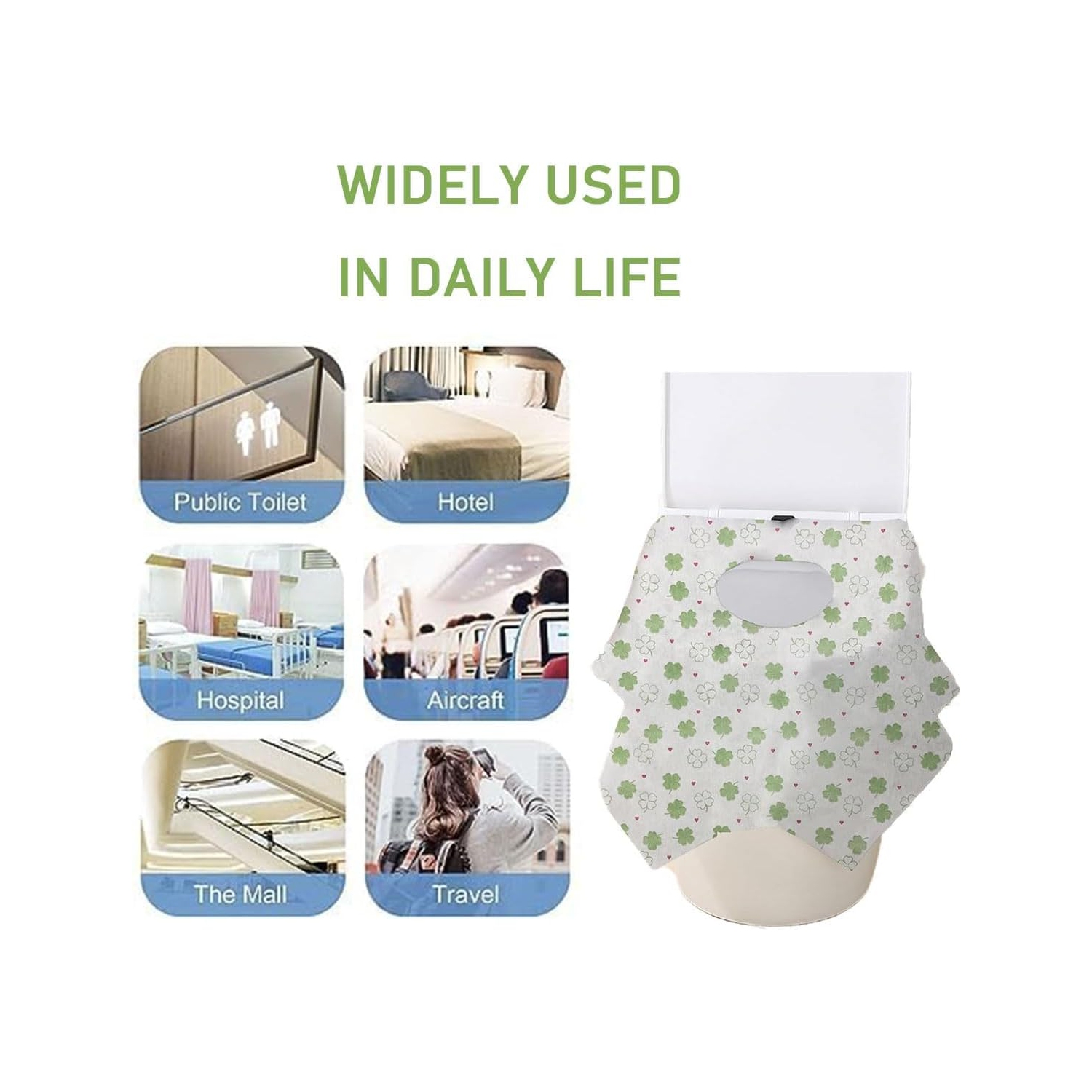 Disposable Toilet Seat Covers for Travel - Portable, Full Coverage, Non-Woven Fabric, Waterproof & thicken paper toilet pads covers