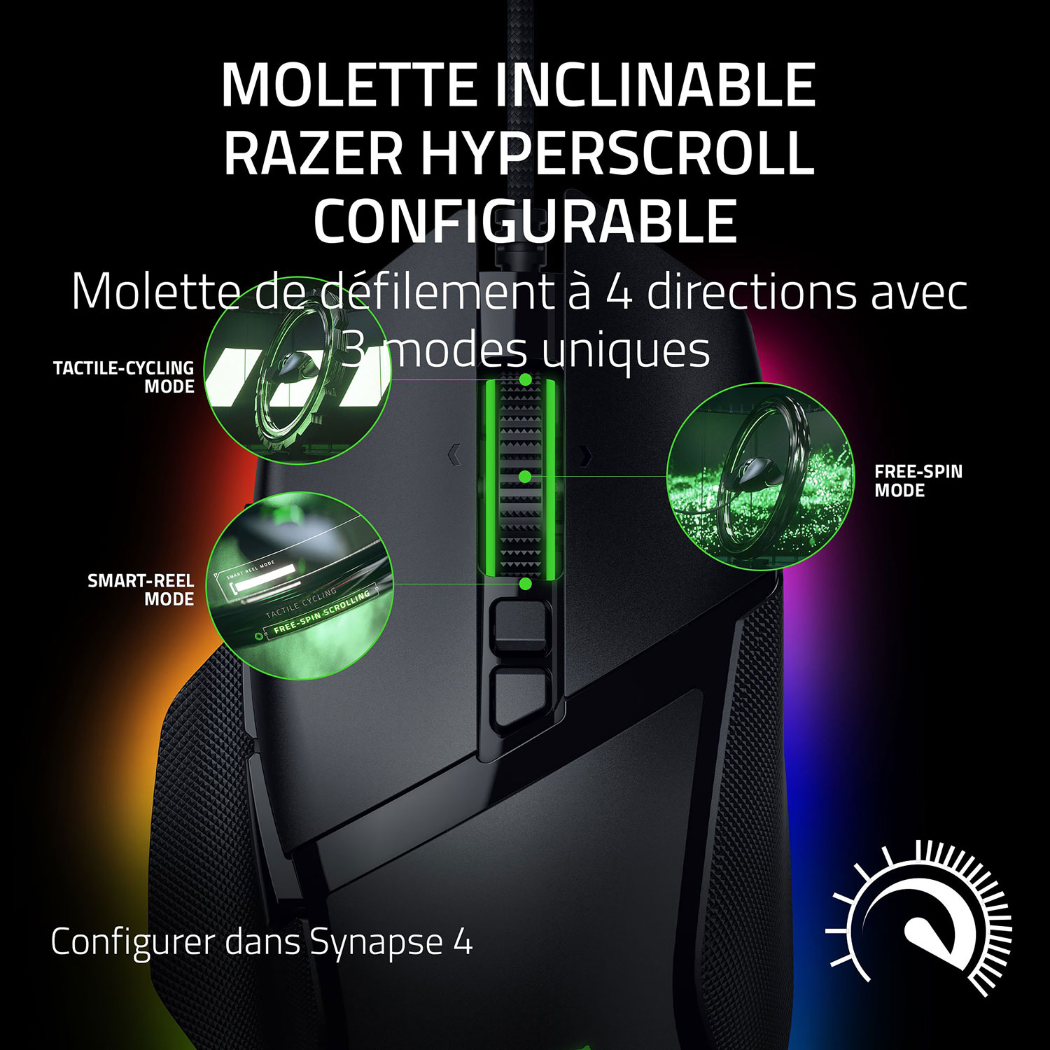 Souris de jeu optique de 35 000 ppp Basilisk V3 de Razer - Noir