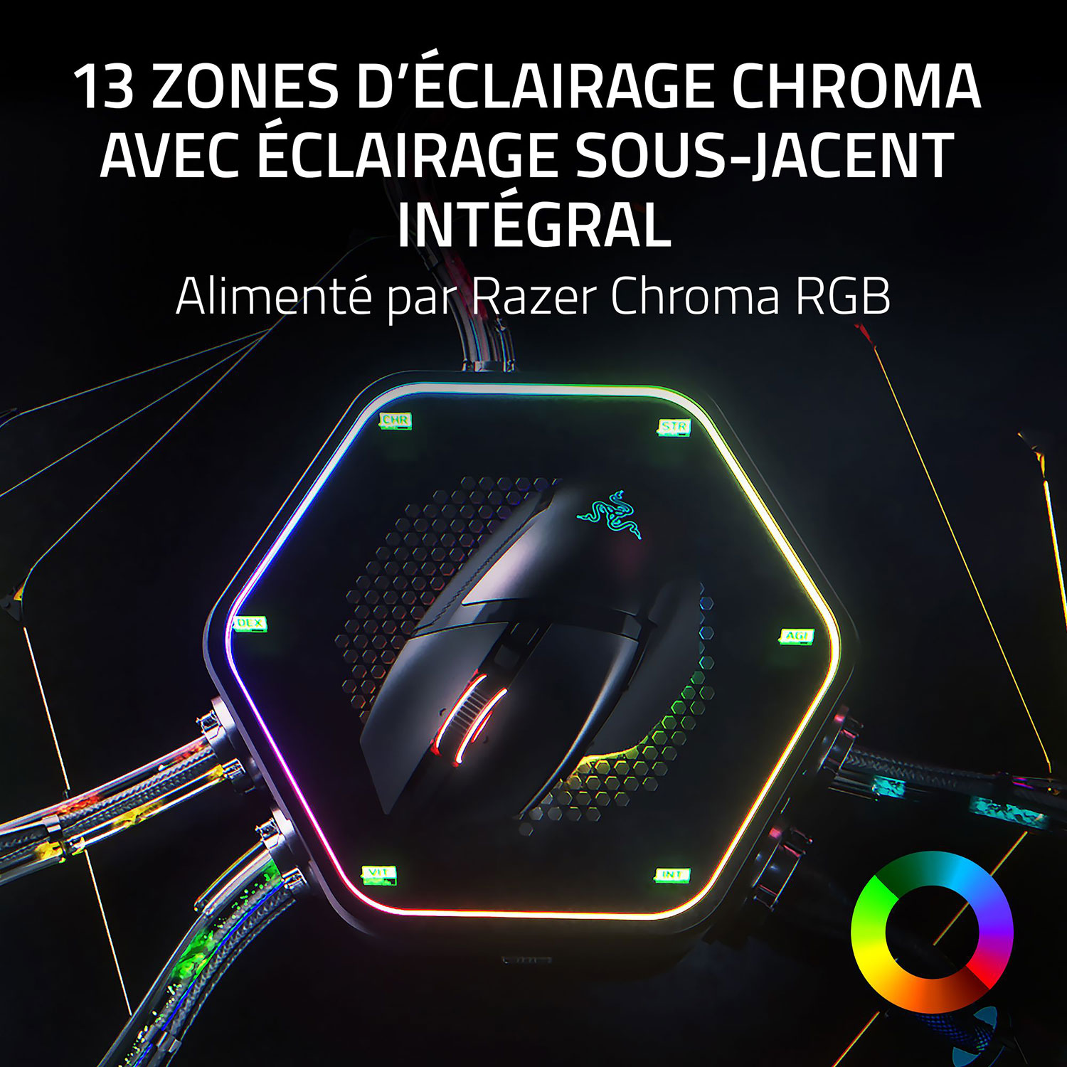 Souris de jeu sans fil de 35 000 ppp Basilisk V3 Pro de Razer - Noir