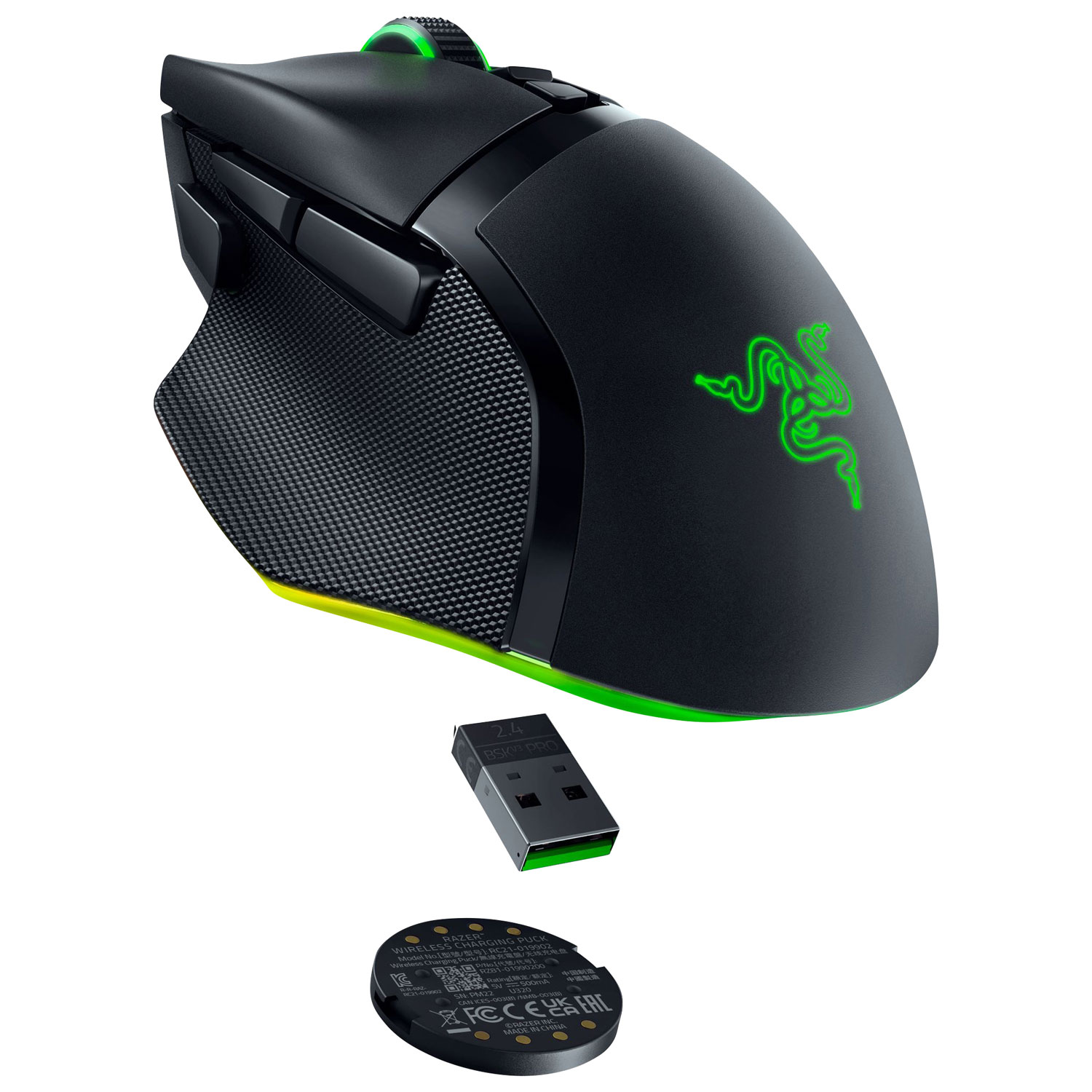 Souris de jeu sans fil de 35 000 ppp Basilisk V3 Pro de Razer - Noir