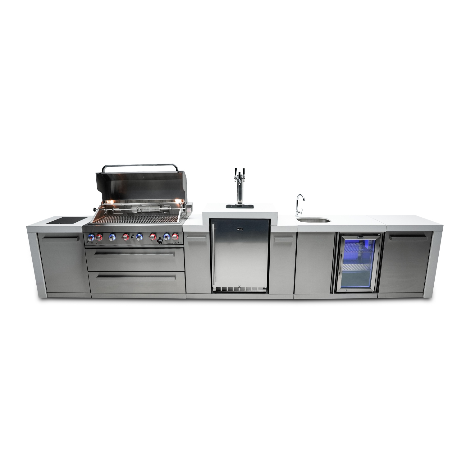 Mont Alpi 805 Deluxe Island with a Kegerator and a Beverage Center - Marine Grade Stainless Steel
