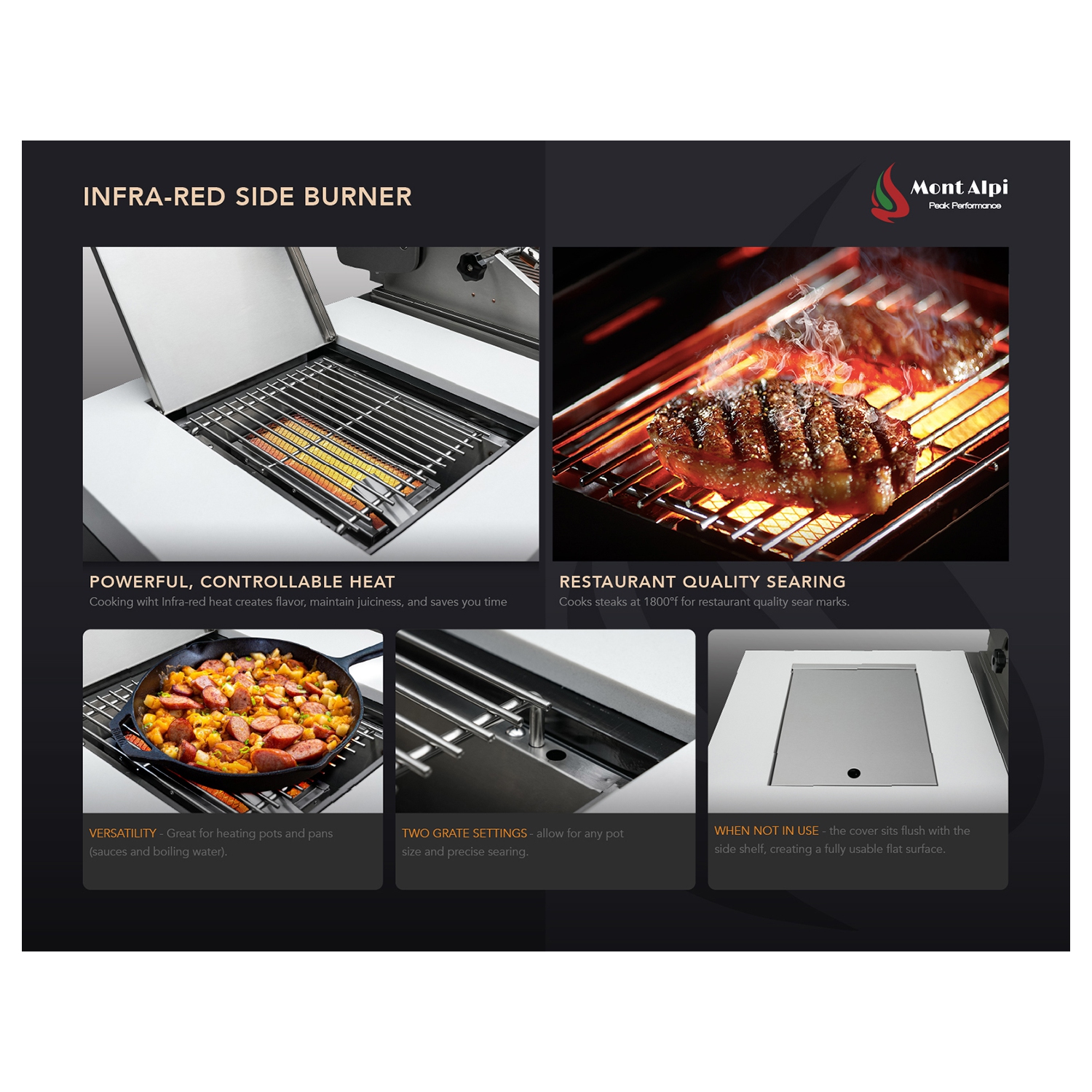 Mont Alpi 805 Deluxe Island with a Kegerator and a Beverage Center - Marine Grade Stainless Steel