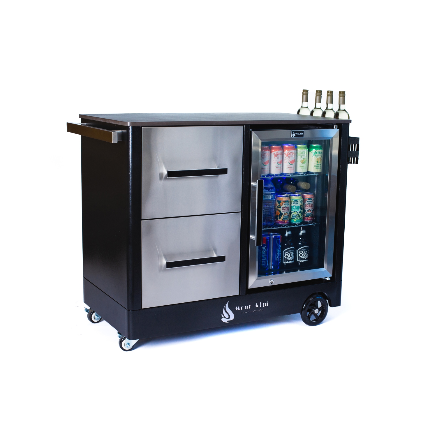 Grand chariot de bar/centre de préparation extérieur Mont Alpi - Acier inoxydable