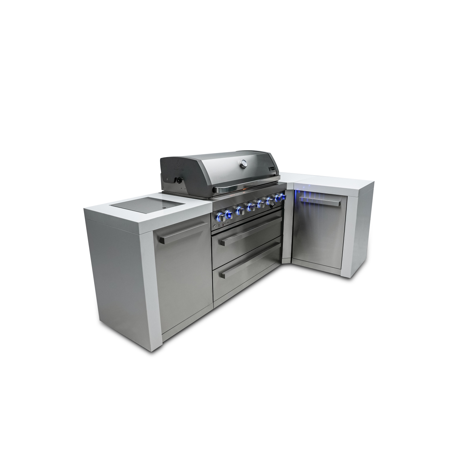 Île de luxe Mont Alpi 805 avec coin à 90 degrés - Acier inoxydable de qualité marine