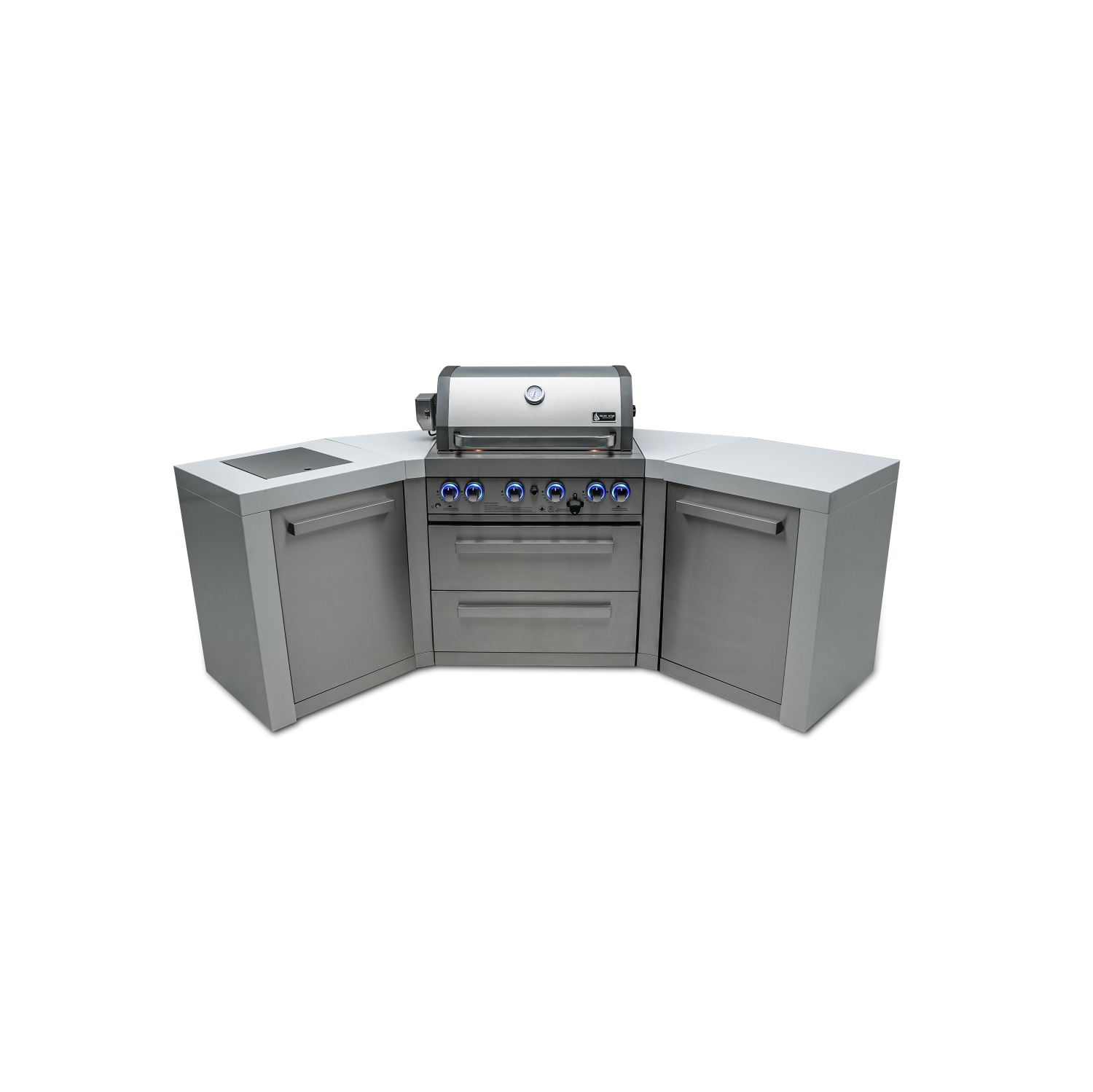 Île de luxe Mont Alpi 400 avec coins à 45 degrés - Acier inoxydable de qualité marine