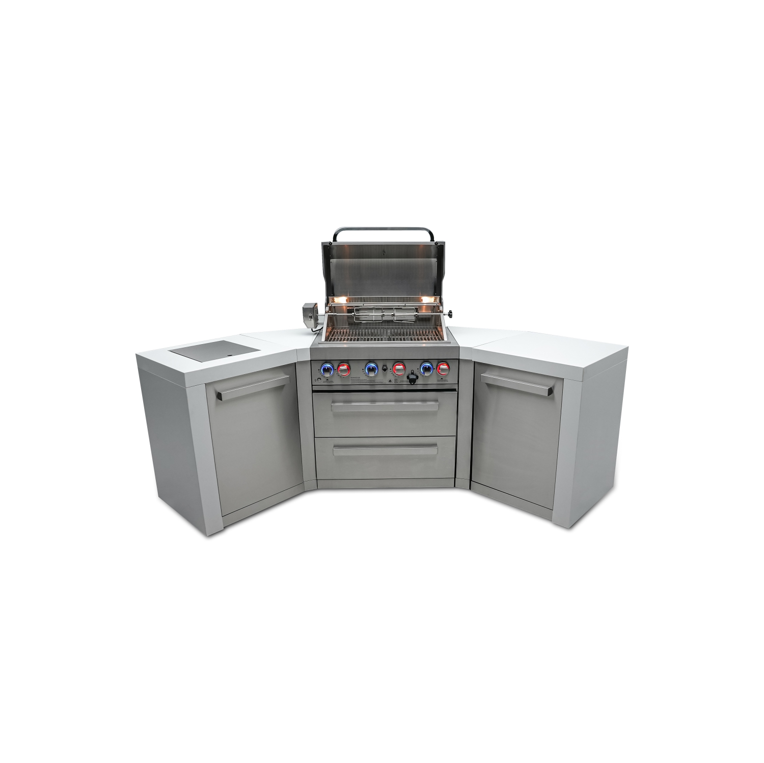 Île de luxe Mont Alpi 400 avec coins à 45 degrés - Acier inoxydable de qualité marine