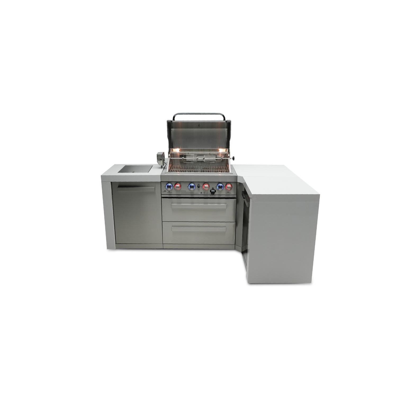 Île de luxe Mont Alpi 400 avec coin à 90 degrés - Acier inoxydable de qualité marine