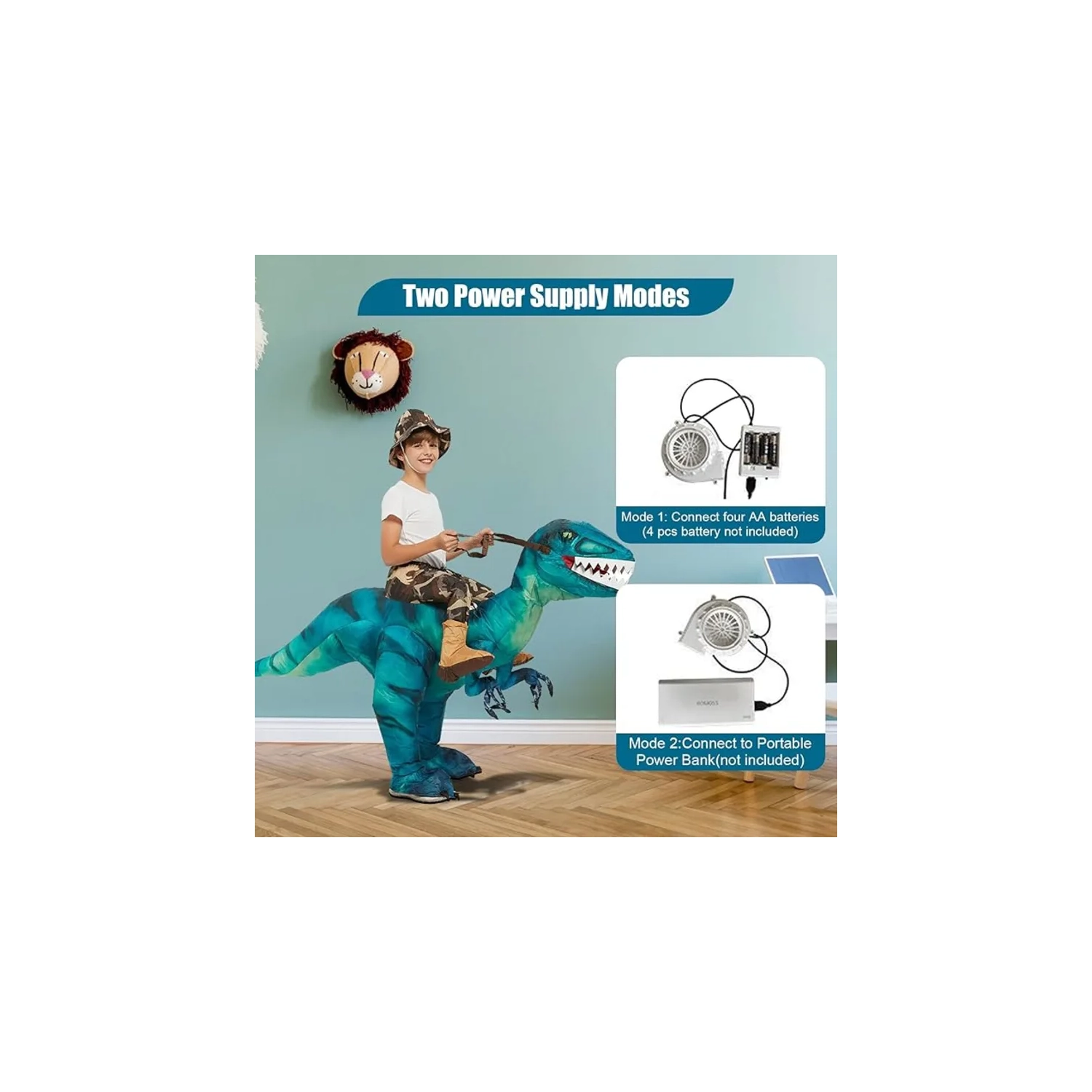 Costume de dinosaure gonflable pour enfants – Dégustez un costume de dinosaure d'Halloween, tenue gonflable amusante pour les fêtes