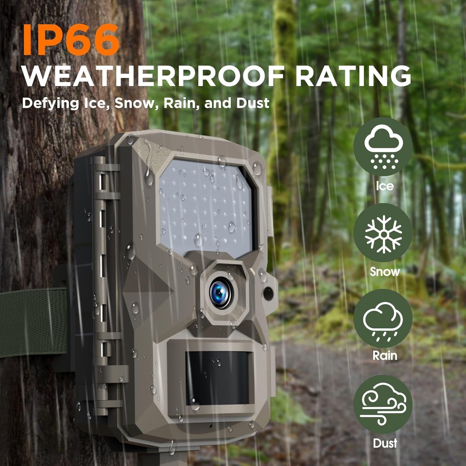 Rigdoo Trail Game Camera 48MP Hunting Camera with Night Vision 0.1s Trigger Motion Activated, IP66 Waterproof Deer Camera 130°Wide Angle