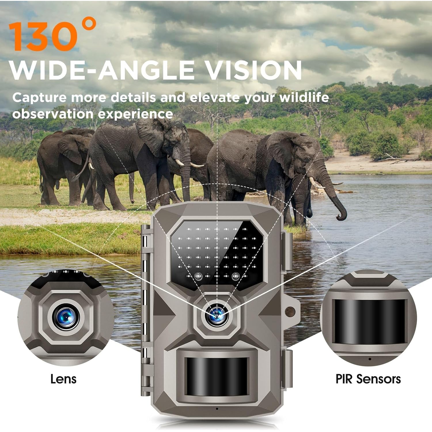 Rigdoo Trail Game Camera 48MP Hunting Camera with Night Vision 0.1s Trigger Motion Activated, IP66 Waterproof Deer Camera 130°Wide Angle