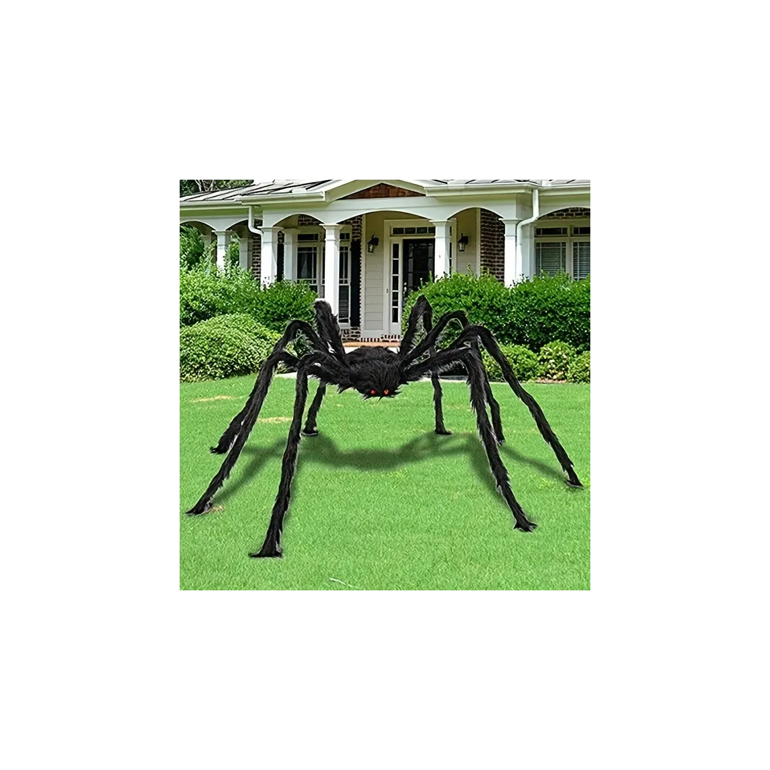 Giant 5ft Black Spider Halloween Decoration – Indoor/Outdoor Haunted House Decor, Durable Polyester
