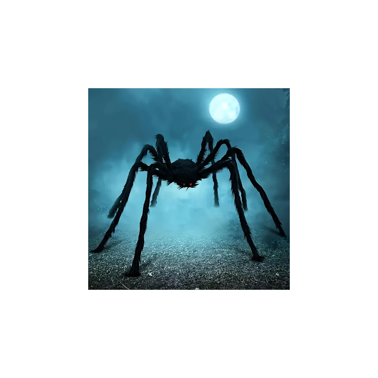 Giant 5ft Black Spider Halloween Decoration – Indoor/Outdoor Haunted House Decor, Durable Polyester