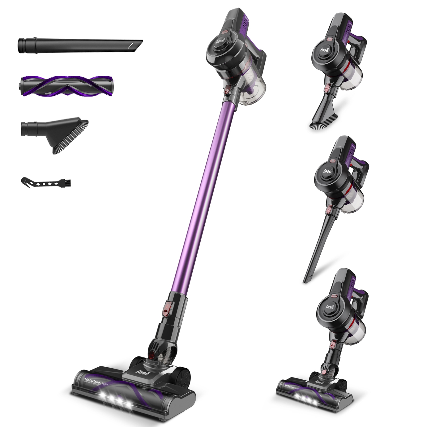 Vacuum Cleaners for Home, 45Kpa Powerful Motor Cordless Vacuum with Removable 2200mAH Battery up to 45 Mins Worktime, 2 Adjustable Modes and