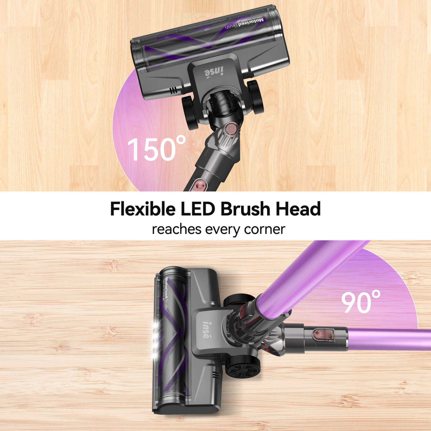 Vacuum Cleaners for Home, 45Kpa Powerful Motor Cordless Vacuum with Removable 2200mAH Battery up to 45 Mins Worktime, 2 Adjustable Modes and