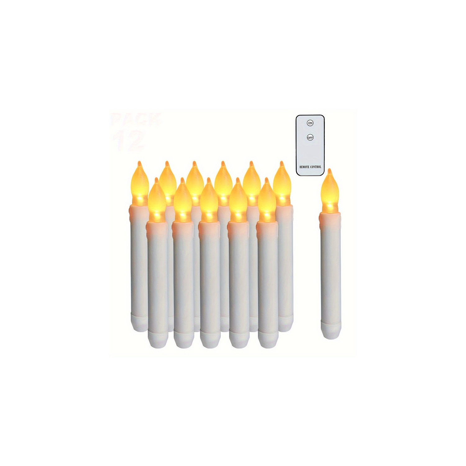 LED simulated candle lights, remote control flameless electronic candles, tapered candle lights