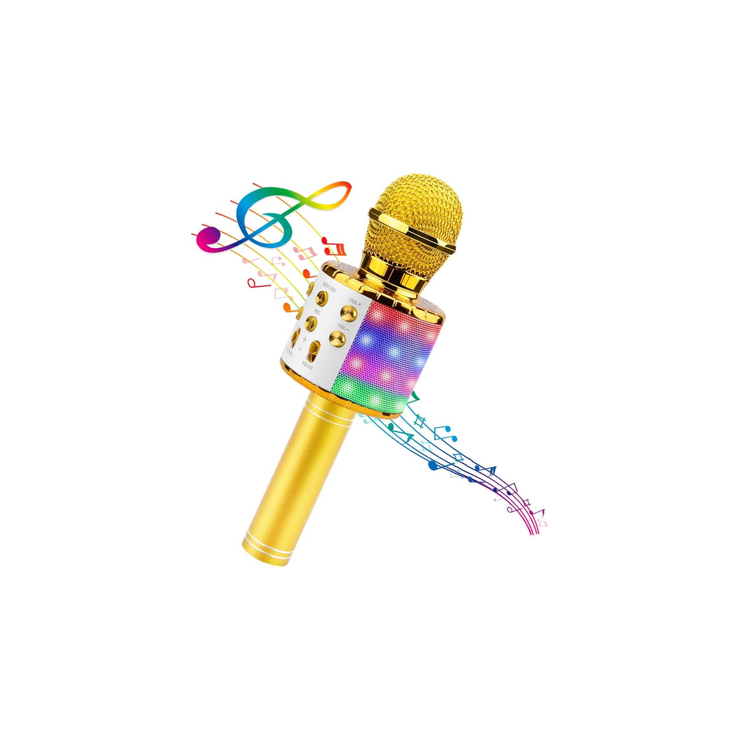 4 in 1 Handheld Karaoke Microphone, Portable Karaoke System with Speaker, Karaoke Machine Home KTV Player with Record Function for Android & iOS